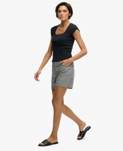 Mid Rise Stripe Shorts