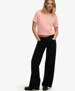 Mid Waist Baggy Mini Cord Pants
