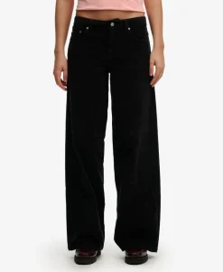 Mid Waist Baggy Mini Cord Pants