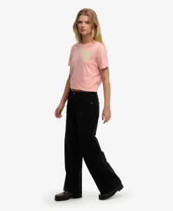 Mid Waist Baggy Mini Cord Pants