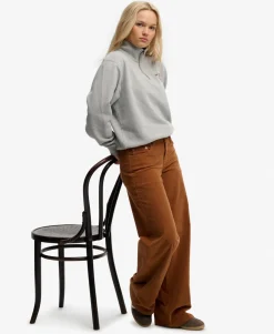 Mid Waist Baggy Mini Cord Pants