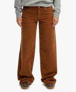 Mid Waist Baggy Mini Cord Pants