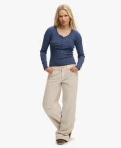 Mid Waist Baggy Mini Cord Pants