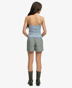 Mini Check Cotton Shorts