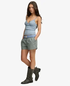 Mini Check Cotton Shorts