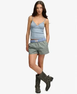 Mini Check Cotton Shorts