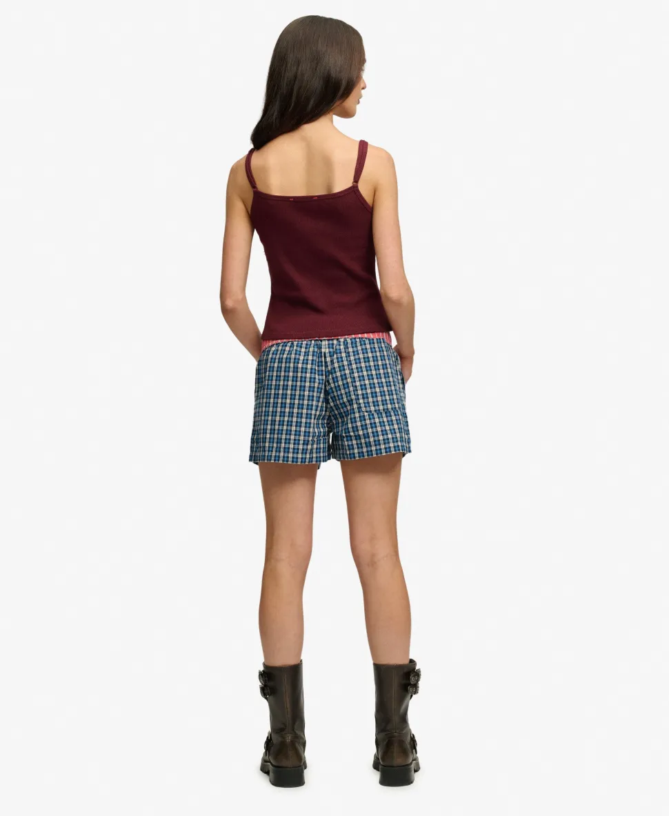 Mini Check Cotton Shorts