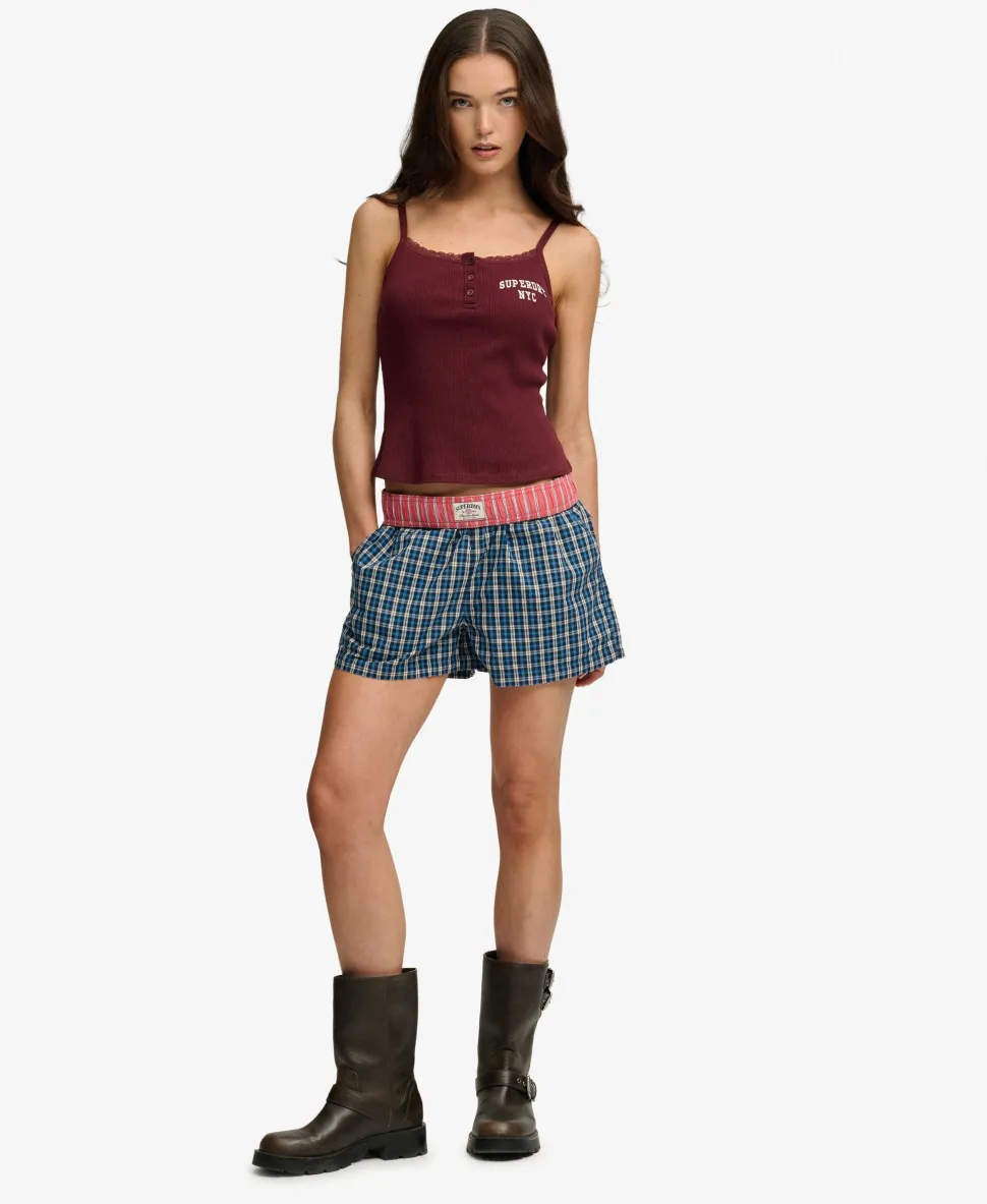 Mini Check Cotton Shorts