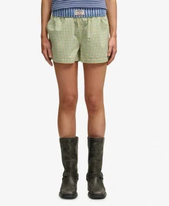 Mini Check Cotton Shorts