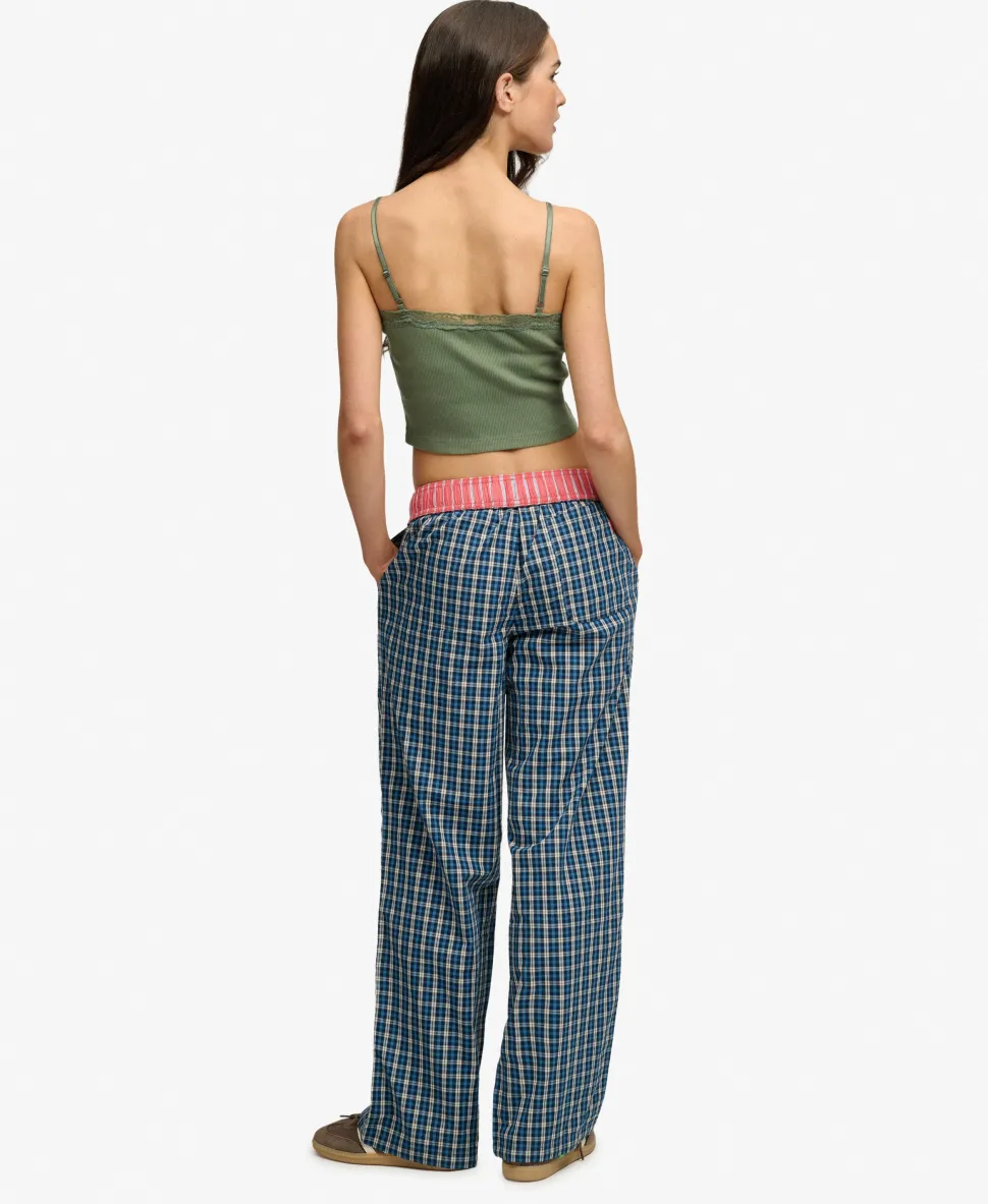 Mini Check Cotton Trousers