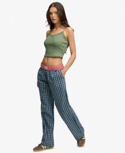 Mini Check Cotton Trousers