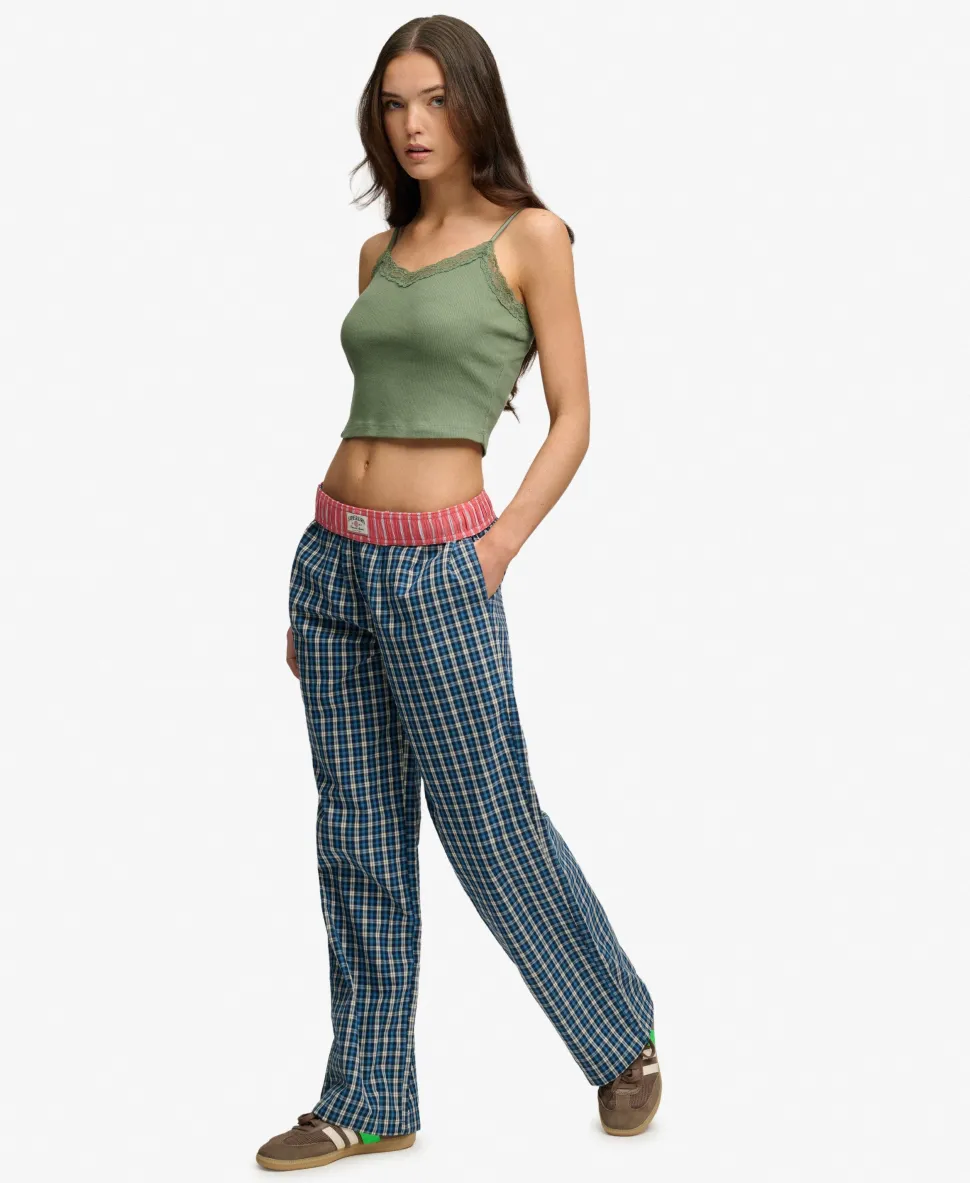 Mini Check Cotton Trousers