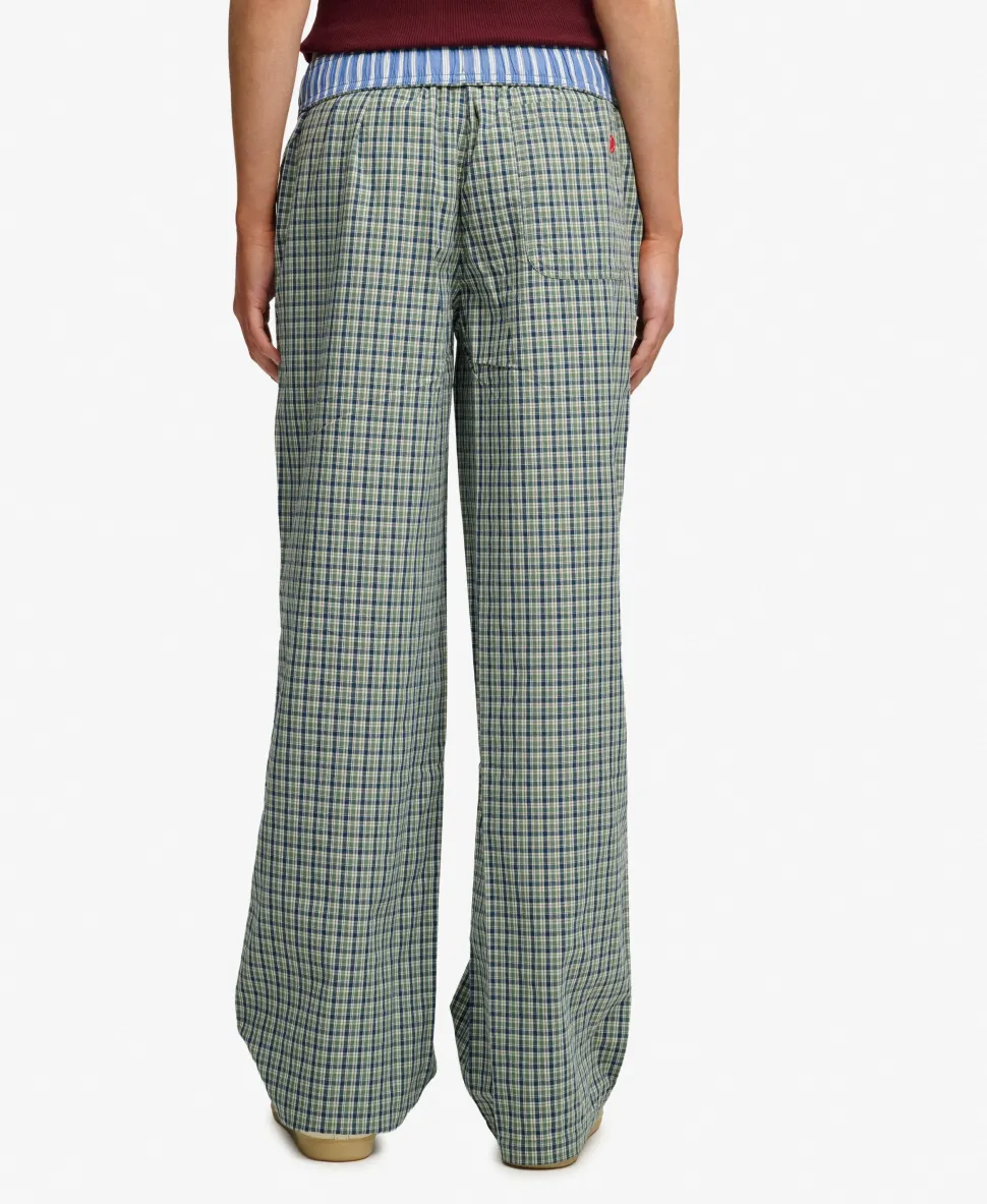 Mini Check Cotton Trousers