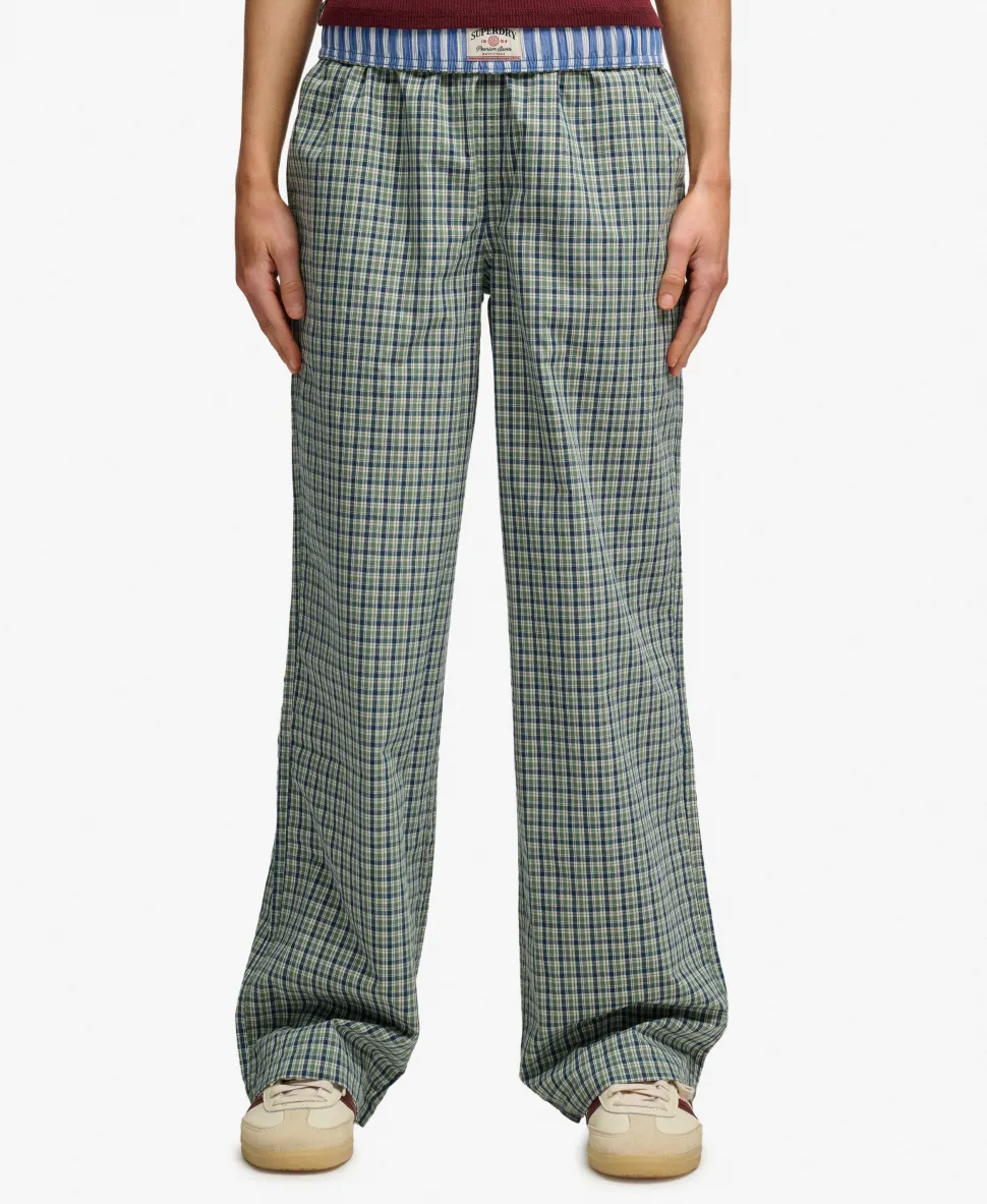 Mini Check Cotton Trousers