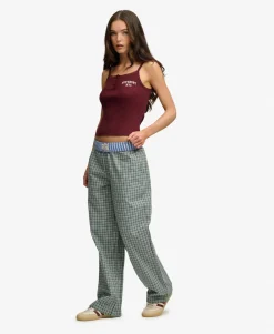 Mini Check Cotton Trousers