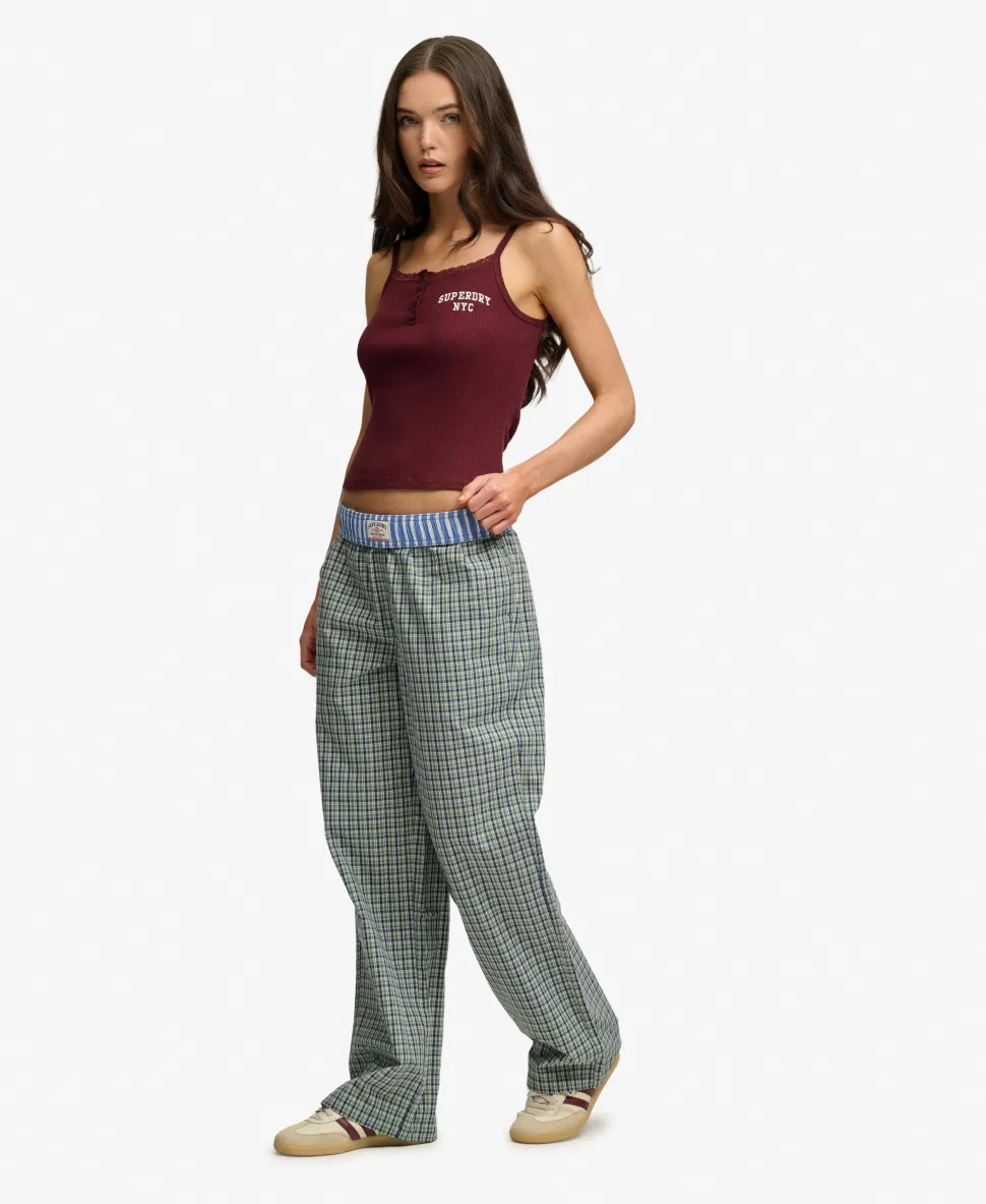 Mini Check Cotton Trousers