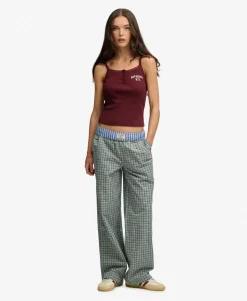 Mini Check Cotton Trousers