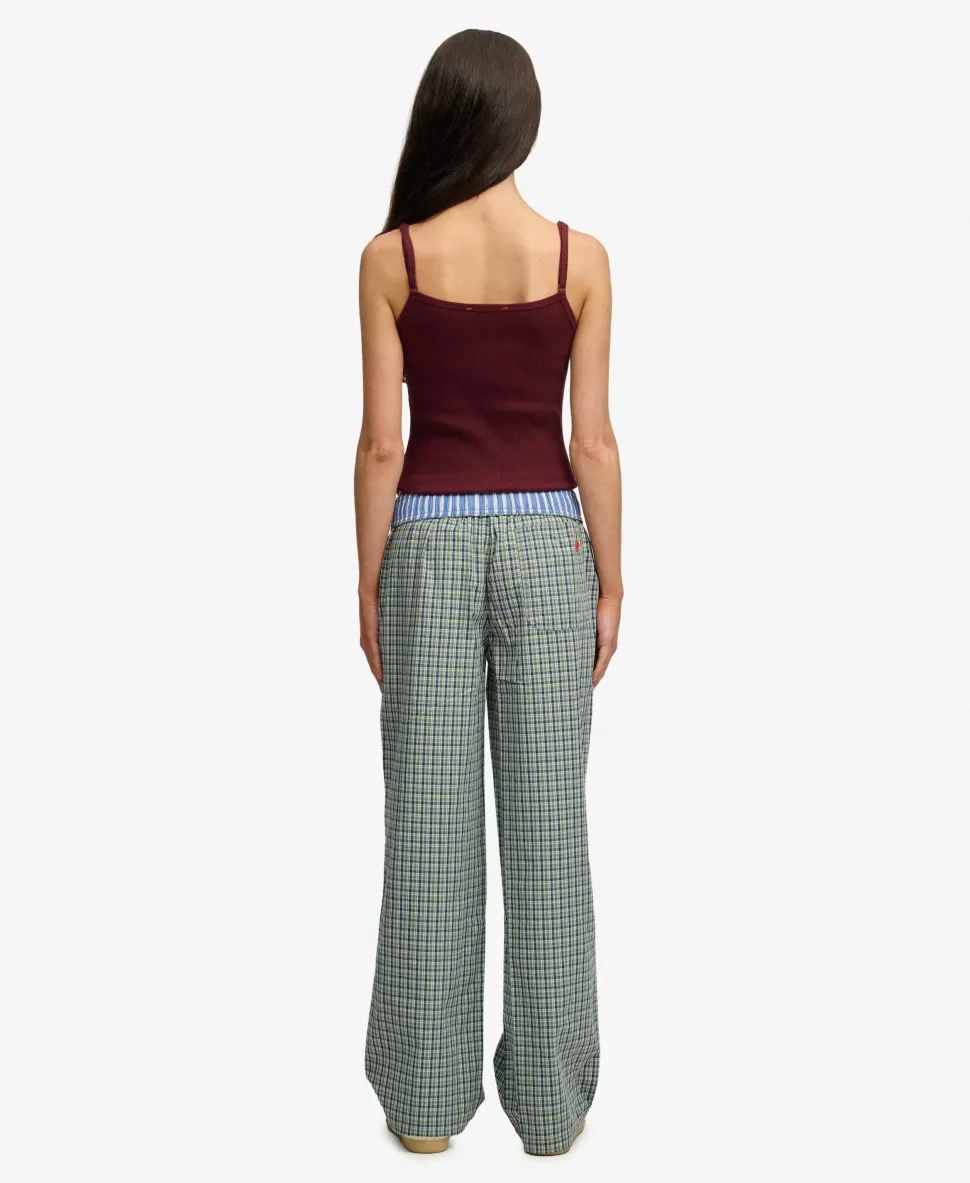 Mini Check Cotton Trousers