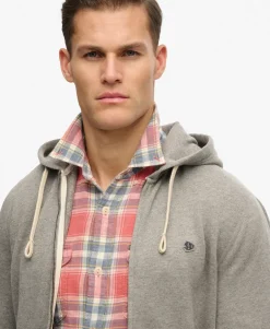 Monogram Embroidered Zip Hoodie