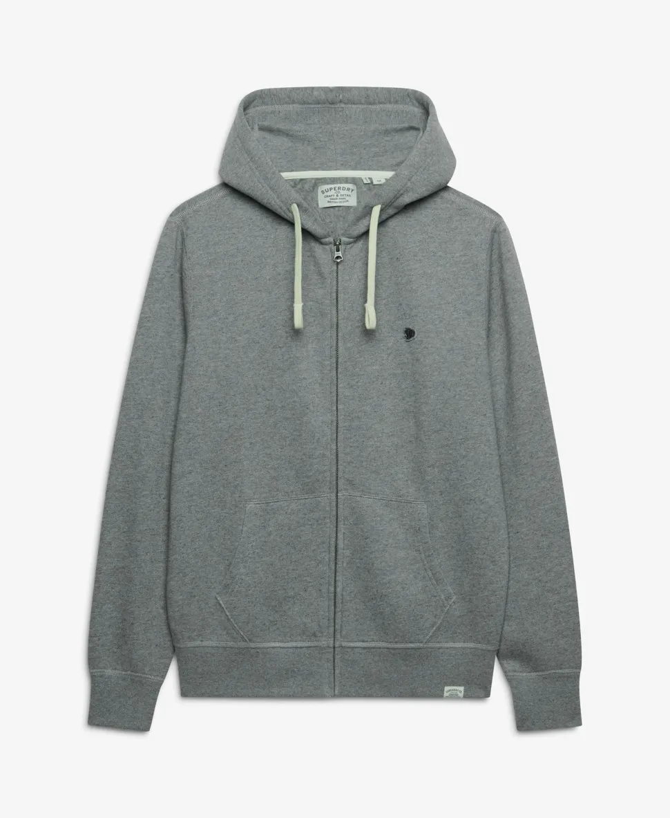 Monogram Embroidered Zip Hoodie