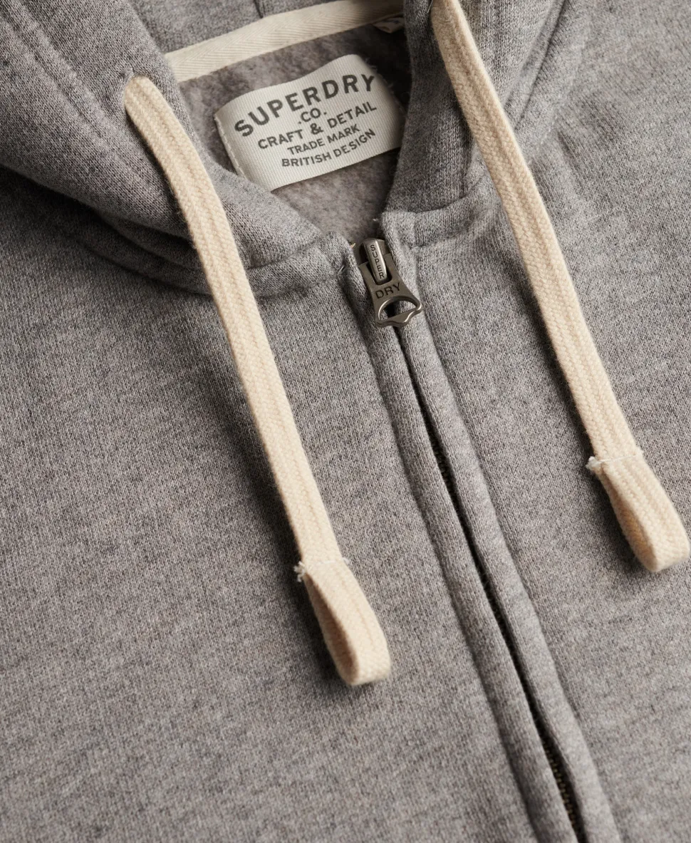 Monogram Embroidered Zip Hoodie