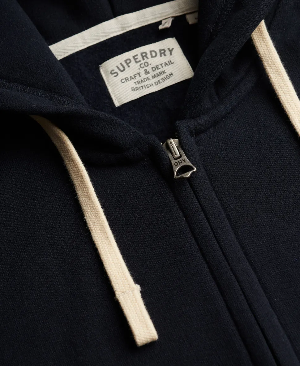 Monogram Embroidered Zip Hoodie