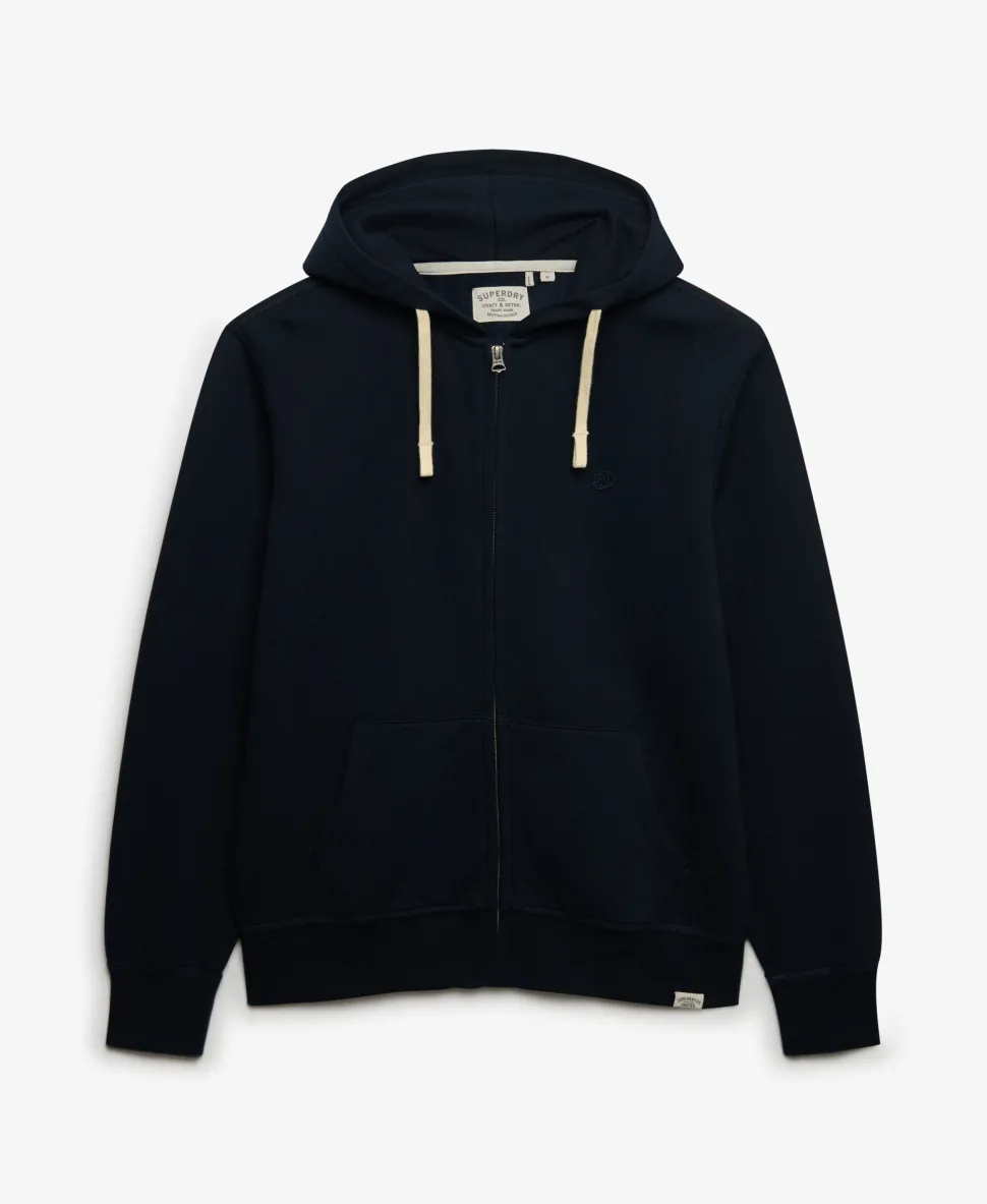 Monogram Embroidered Zip Hoodie