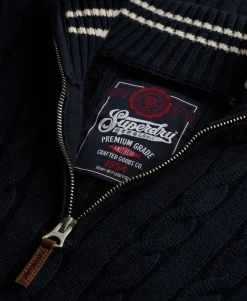 Organic Cotton Classic Cable Half-Zip Jumper