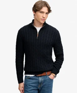 Organic Cotton Classic Cable Half-Zip Jumper