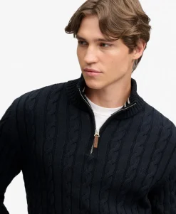 Organic Cotton Classic Cable Half-Zip Jumper
