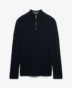 Organic Cotton Classic Cable Half-Zip Jumper