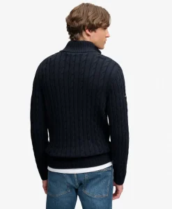 Organic Cotton Classic Cable Half-Zip Jumper