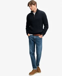 Organic Cotton Classic Cable Half-Zip Jumper