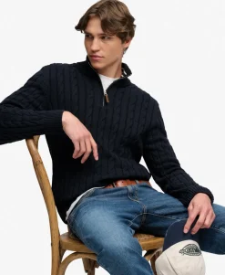 Organic Cotton Classic Cable Half-Zip Jumper