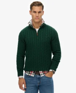 Organic Cotton Classic Cable Half-Zip Jumper