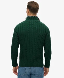 Organic Cotton Classic Cable Half-Zip Jumper