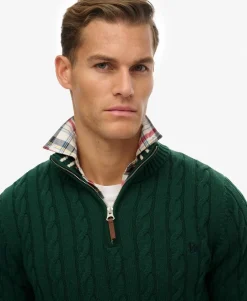Organic Cotton Classic Cable Half-Zip Jumper