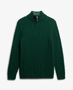 Organic Cotton Classic Cable Half-Zip Jumper