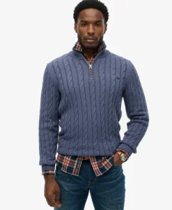 Organic Cotton Classic Cable Half-Zip Jumper