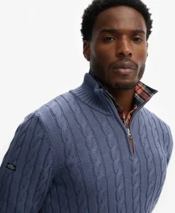 Organic Cotton Classic Cable Half-Zip Jumper
