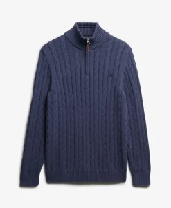 Organic Cotton Classic Cable Half-Zip Jumper