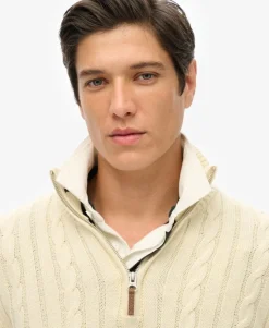 Organic Cotton Classic Cable Half-Zip Jumper