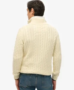 Organic Cotton Classic Cable Half-Zip Jumper
