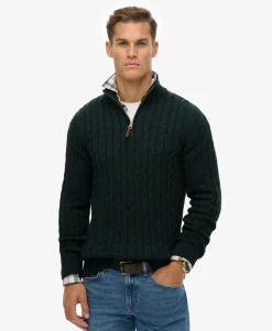 Organic Cotton Classic Cable Half-Zip Jumper