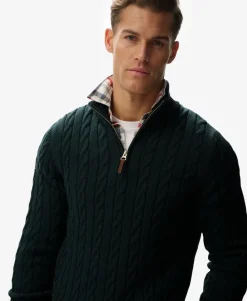 Organic Cotton Classic Cable Half-Zip Jumper