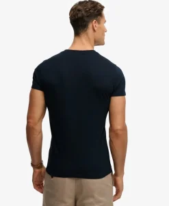 Organic Cotton Embroidered Logo V Neck T-Shirt