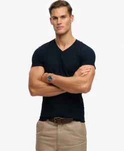 Organic Cotton Embroidered Logo V Neck T-Shirt