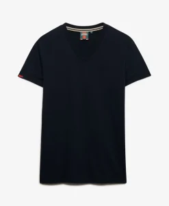 Organic Cotton Embroidered Logo V Neck T-Shirt