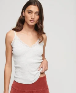 Organic Cotton Essential Rib Lace Cami Top