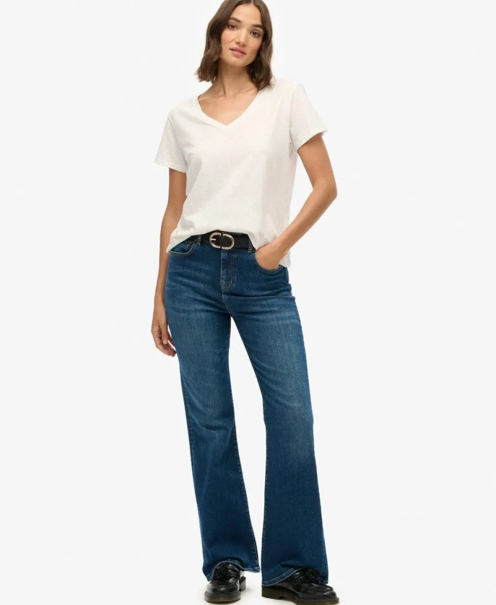 Organic Cotton High Rise Flare Jeans